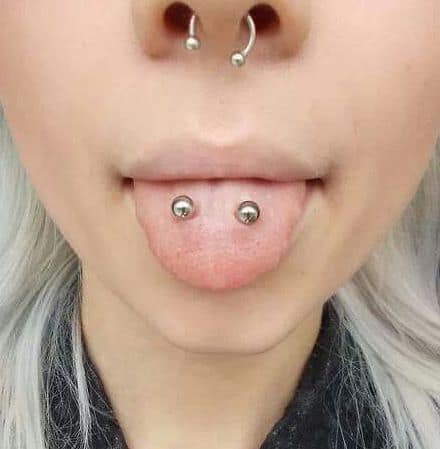 Double tongue piercing