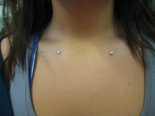 Micodermal piercing on neck